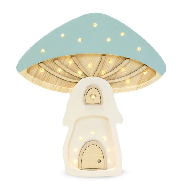 Little Lights Mushrom House Lamp Fairies Cloudy Blue