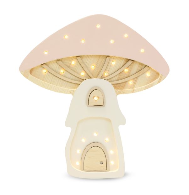 Little Lights Mushrom House Lamp Fairies Marshmall Pink