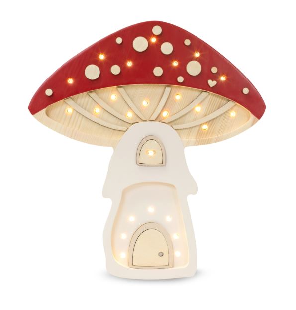 Little Lights Mushrom House Lamp Fairies Red