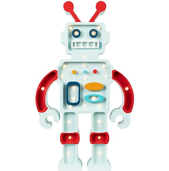 Little Lights Robot Lamp Metallic Blue