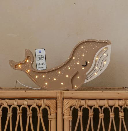 Little Lights Whale Lampe Cinamon Brown