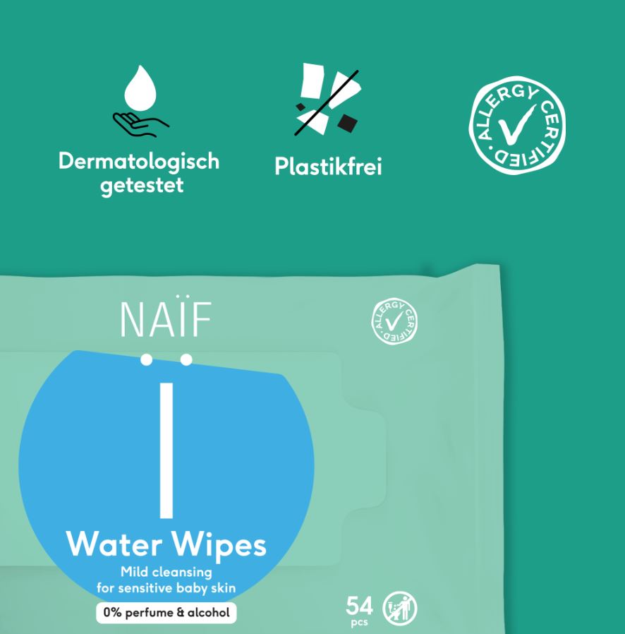 NAÏF Kunststofffreie Baby-Feuchttücher 54 Stk.