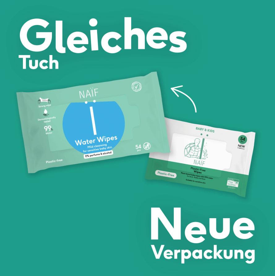 NAÏF Kunststofffreie Baby-Feuchttücher 54 Stk.