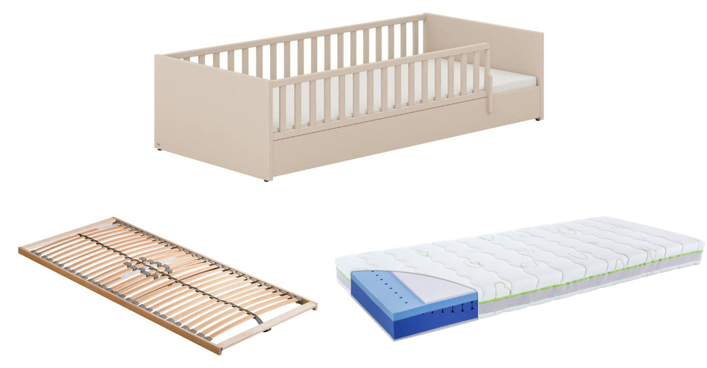 PAIDI Little Flo Bodenbett 90x200cm *PROMO* mit Matratze, Lattenrost und GRATIS Fixleintuch