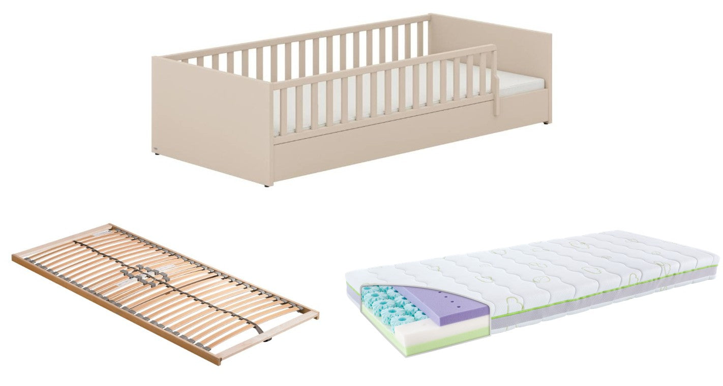 PAIDI Little Flo Bodenbett 90x200cm *PROMO* mit Matratze, Lattenrost und GRATIS Fixleintuch
