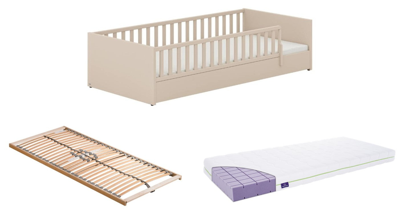 PAIDI Little Flo Bodenbett 90x200cm *PROMO* mit Matratze, Lattenrost und GRATIS Fixleintuch