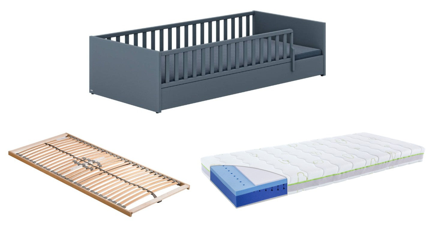 PAIDI Little Flo Bodenbett 90x200cm *PROMO* mit Matratze, Lattenrost und GRATIS Fixleintuch