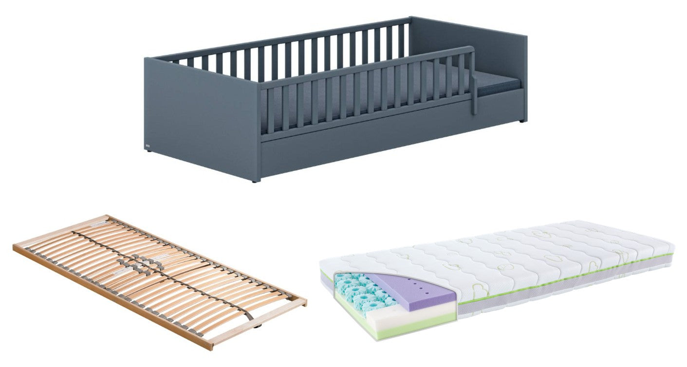 PAIDI Little Flo Bodenbett 90x200cm *PROMO* mit Matratze, Lattenrost und GRATIS Fixleintuch