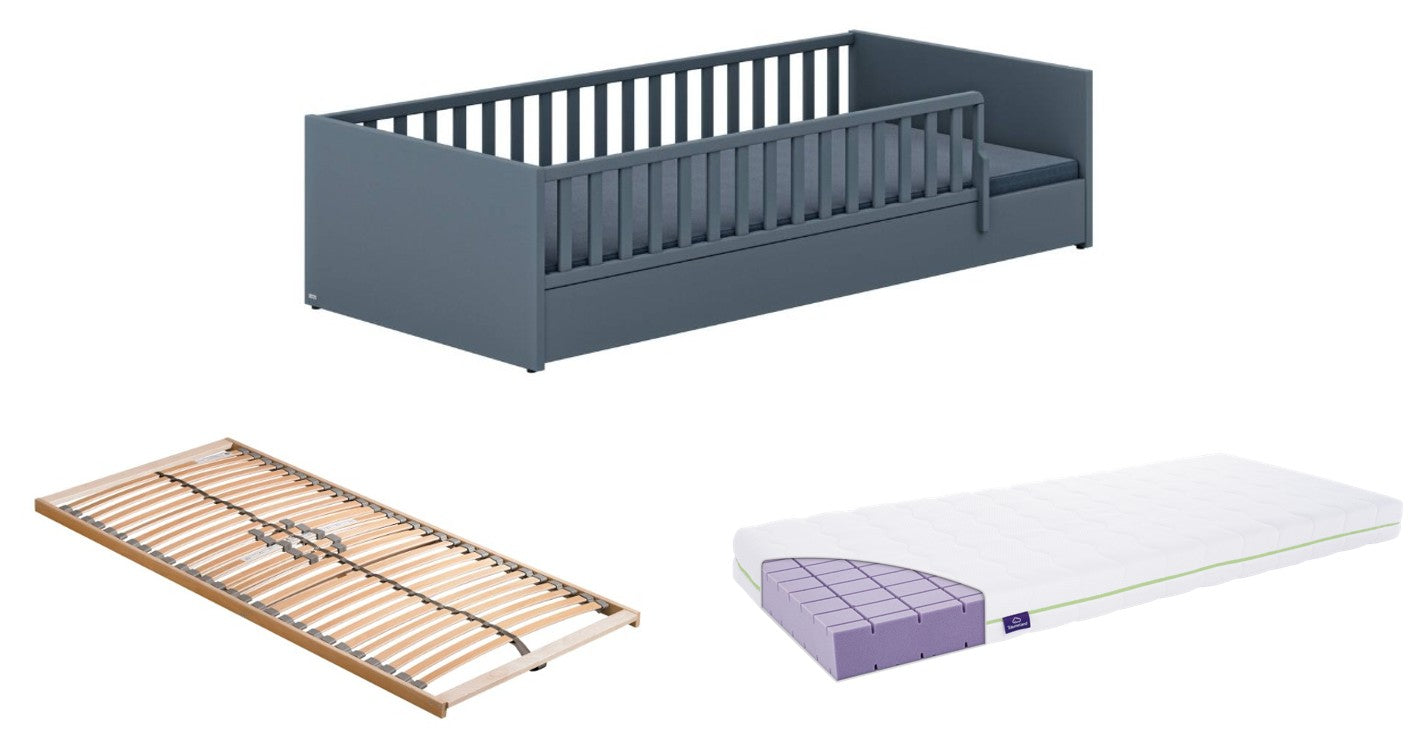 PAIDI Little Flo Bodenbett 90x200cm *PROMO* mit Matratze, Lattenrost und GRATIS Fixleintuch