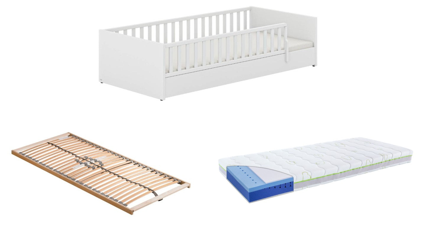 PAIDI Little Flo Bodenbett 90x200cm *PROMO* mit Matratze, Lattenrost und GRATIS Fixleintuch
