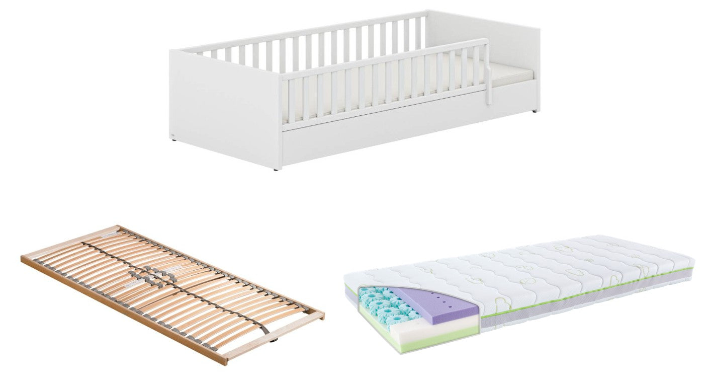 PAIDI Little Flo Bodenbett 90x200cm *PROMO* mit Matratze, Lattenrost und GRATIS Fixleintuch