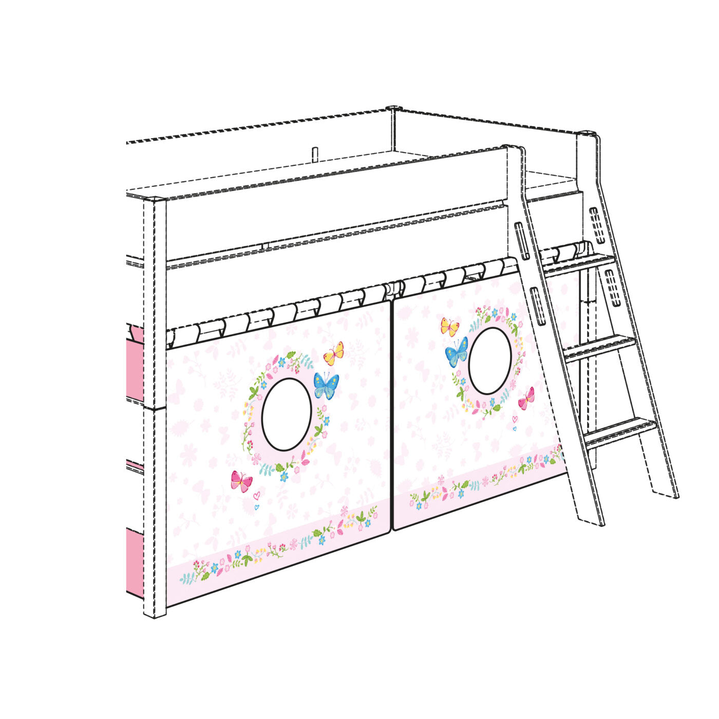 PAIDI Textilien Vorhänge-Set Motiv Schmetterling