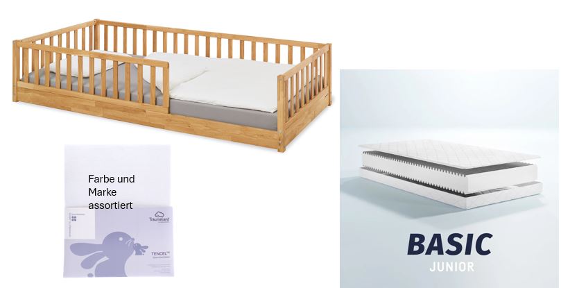 Pinolino Bodenbett Evi 90x200cm *PROMO* mit Matratze und Fixleintuch