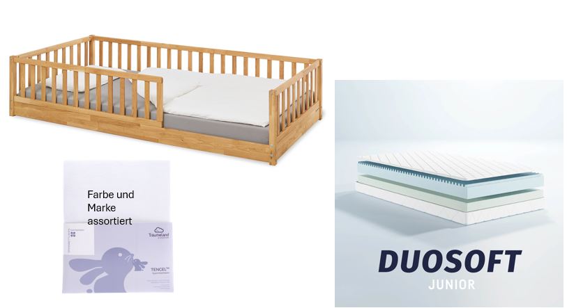 Pinolino Bodenbett Evi 90x200cm *PROMO* mit Matratze und Fixleintuch