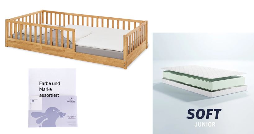 Pinolino Bodenbett Evi 90x200cm *PROMO* mit Matratze und Fixleintuch