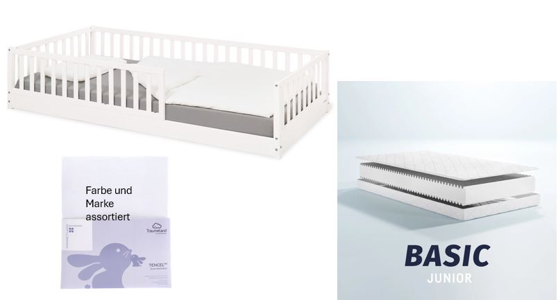 Pinolino Bodenbett Evi 90x200cm *PROMO* mit Matratze und Fixleintuch