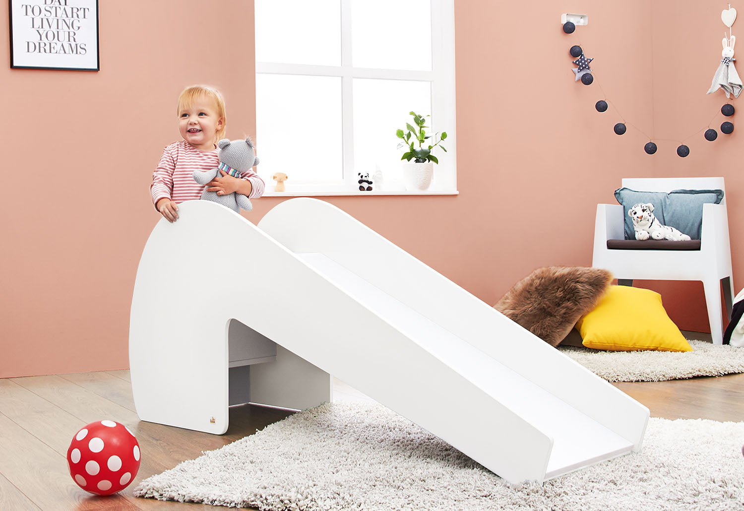 Pinolino Indoor-Rutsche Lotta aus Holz weiss/grau *Sale*