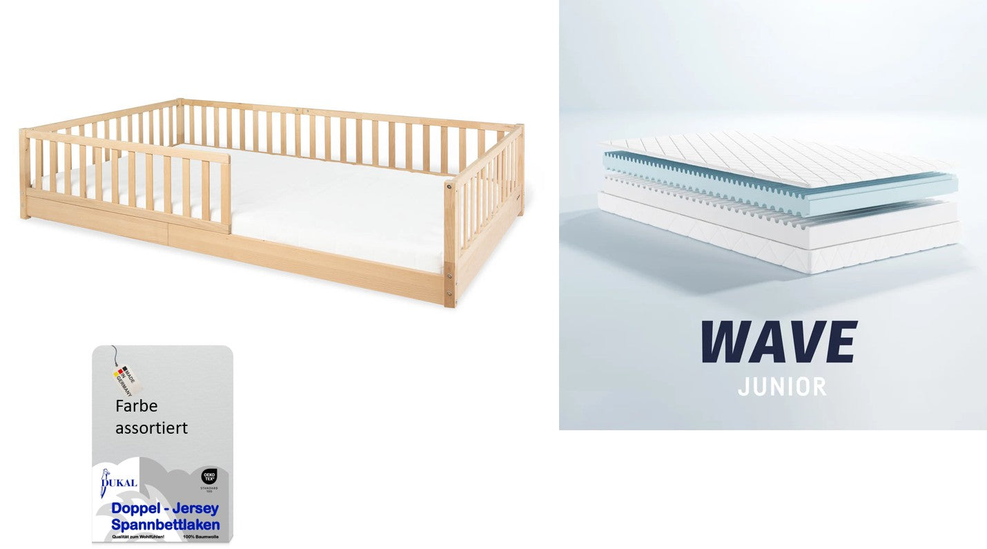 Pinolino Bodenbett Evi 120x200cm *PROMO* mit Matratze und Fixleintuch