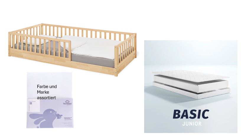 Pinolino Bodenbett Evi 90x200cm *PROMO* mit Matratze und Fixleintuch