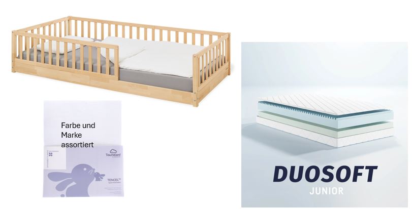 Pinolino Bodenbett Evi 90x200cm *PROMO* mit Matratze und Fixleintuch