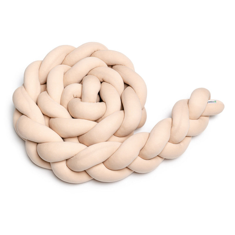 T-TOMI geflochtene Bettschlange 360 cm - Beige