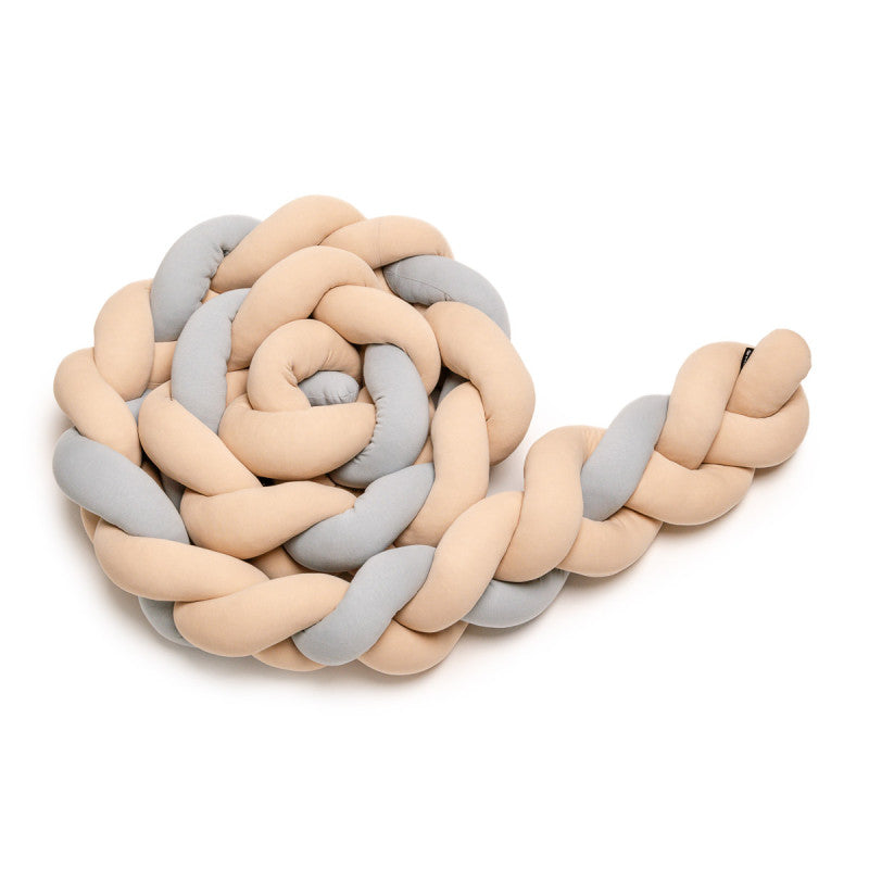 T-TOMI geflochtene Bettschlange 360 cm - Beige + Grey