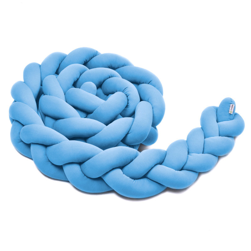 T-TOMI geflochtene Bettschlange 360 cm - Blue