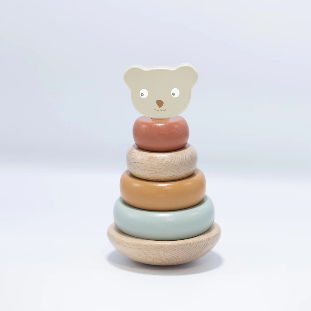 Babyspielzeug Stapelpyramide Bär aus Holz von Trois Kilos Sept