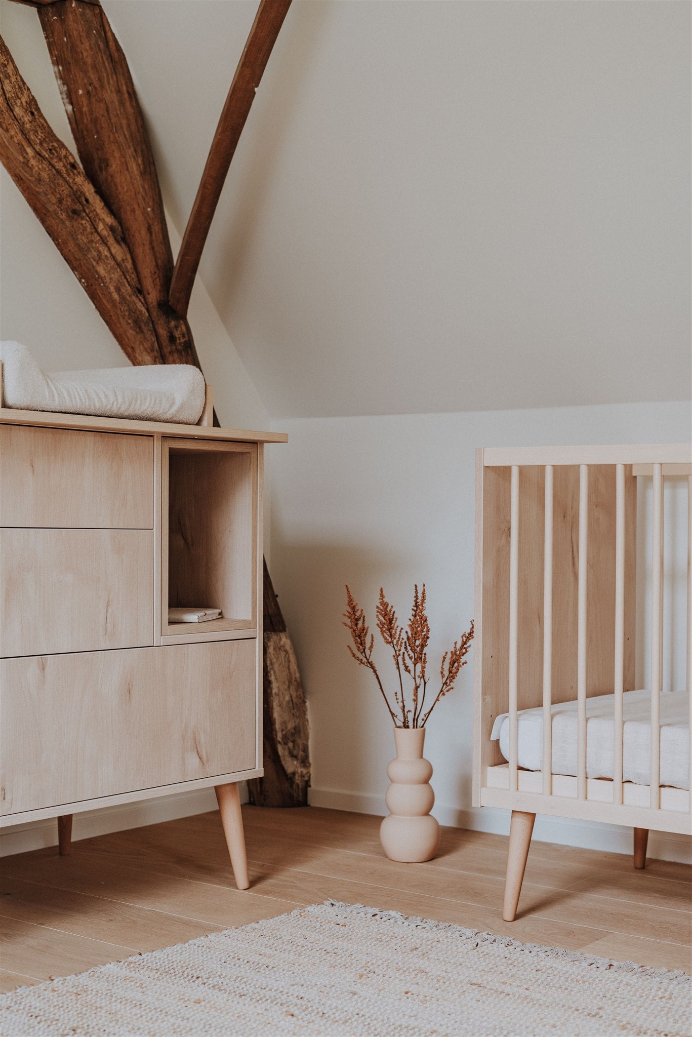 Quax Cocoon Kinderzimmer Sparset  inkl. Wickelaufsatz Natural Oak AKTION