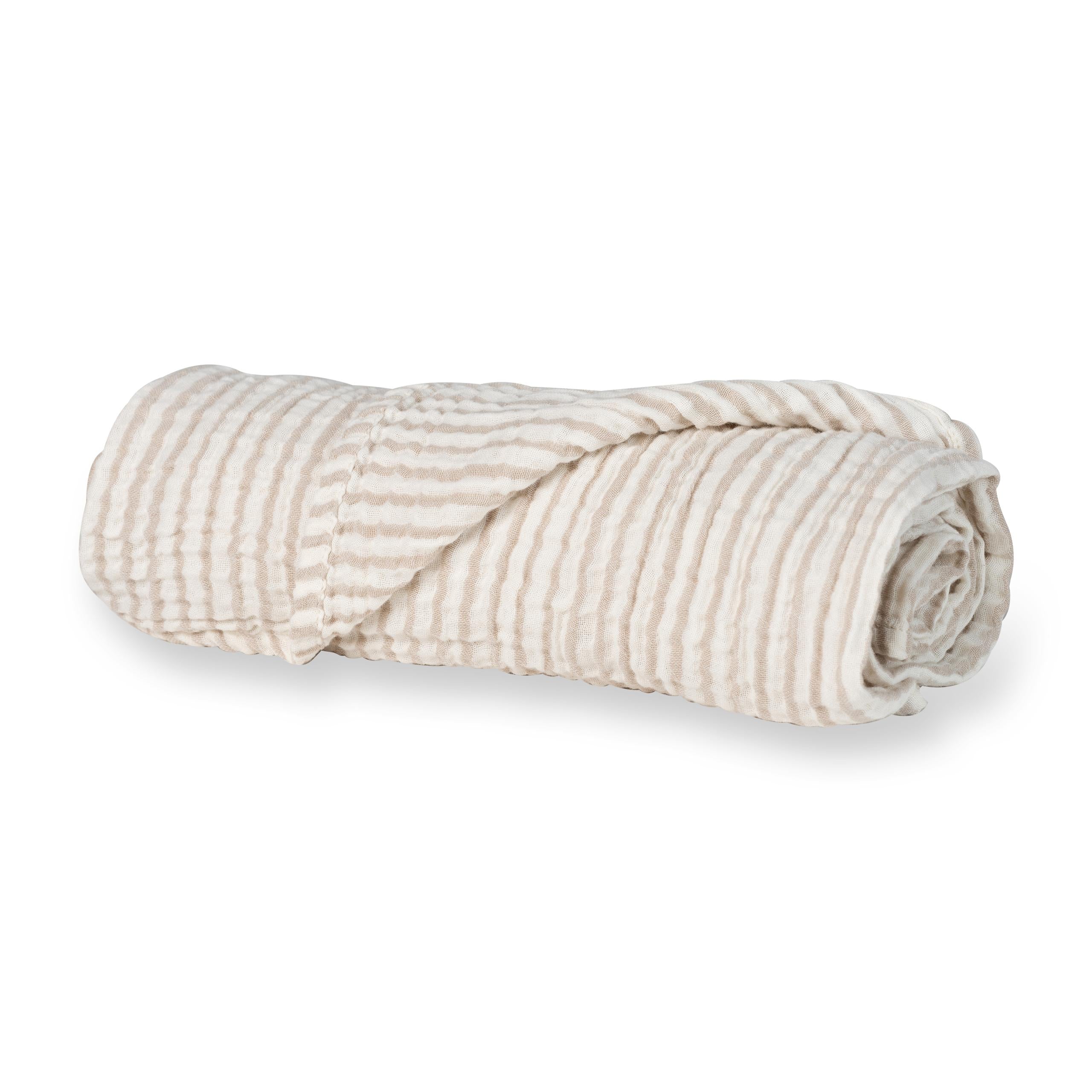 Quax Natural Babydecke 90 x 110 cm Musselin Stripes