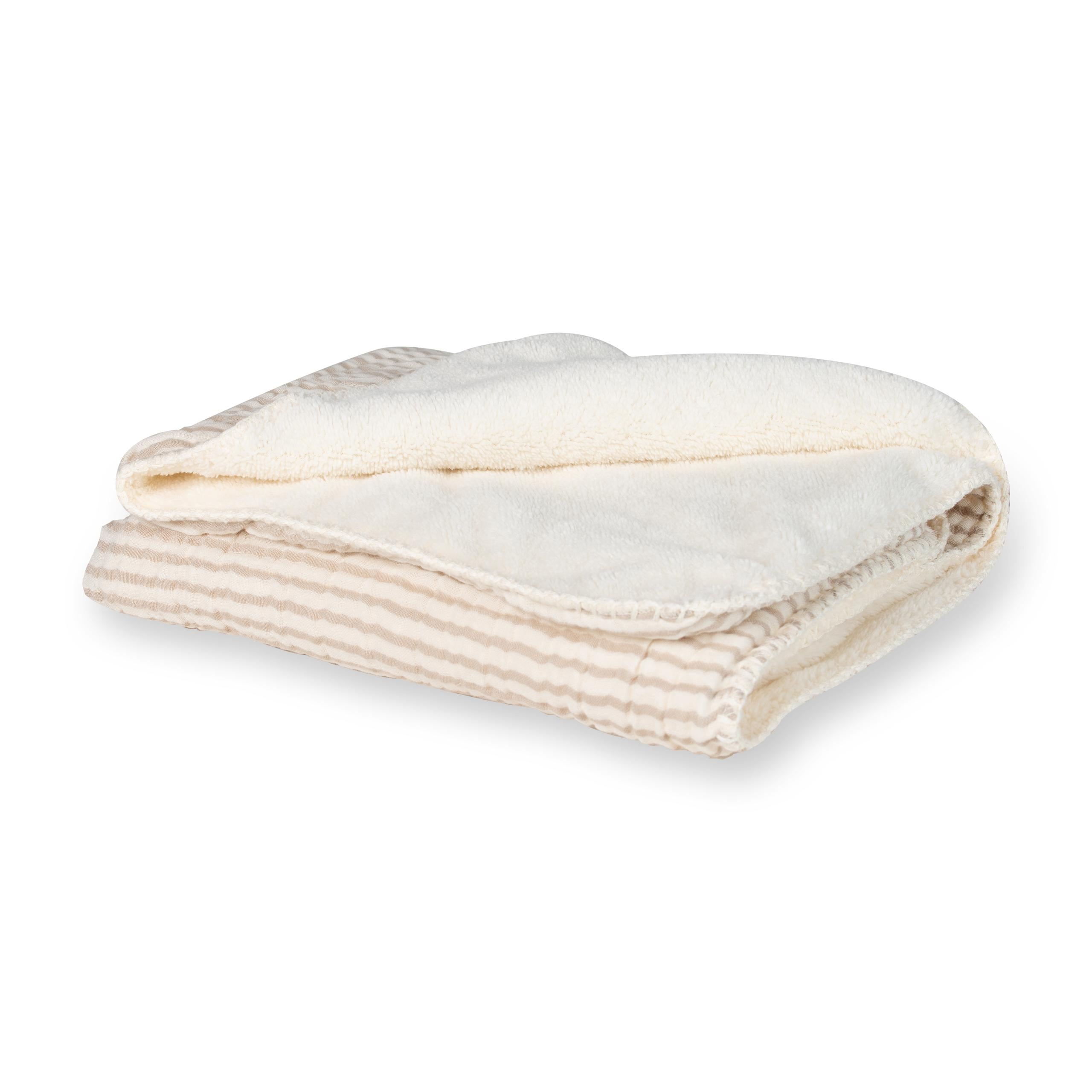 Quax Natural Babydecke 80 x 65  Teddy Stripes