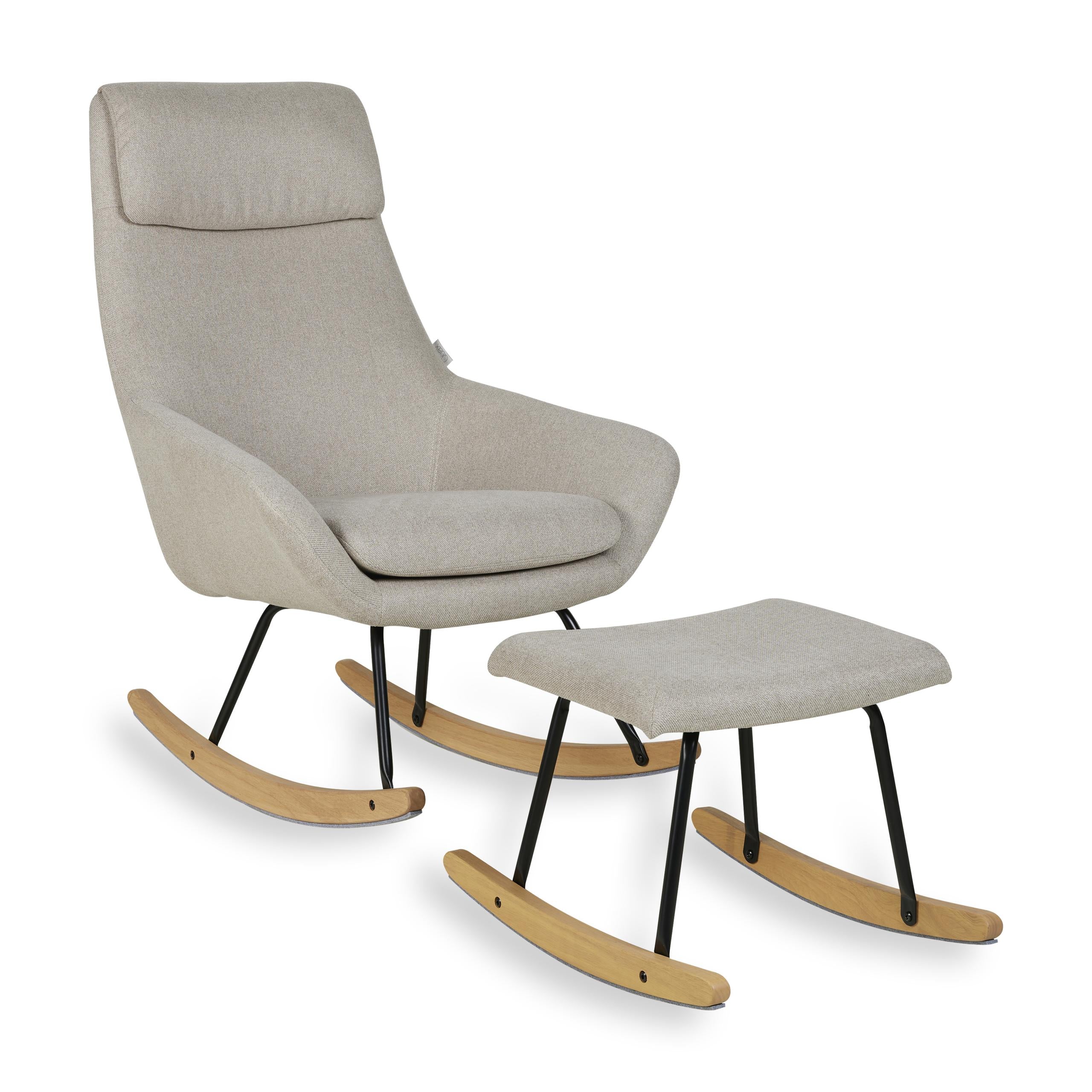 Quax Schaukelstuhl für Erwachsene Nordic Desert mit Hocker *Blacksale*