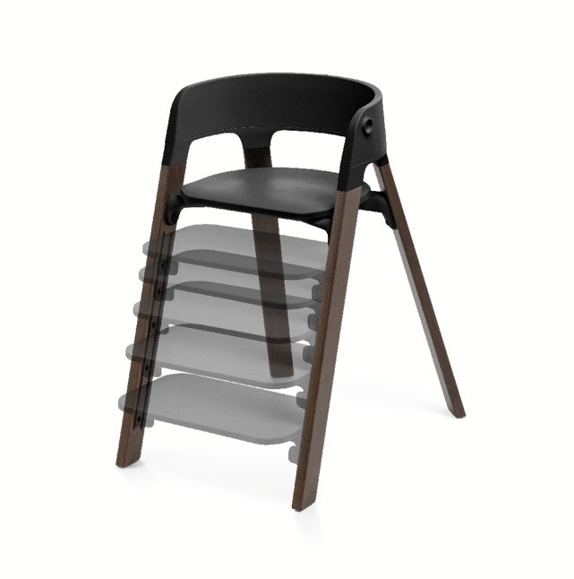 Stokke Steps Hochstuhl black / warm brown