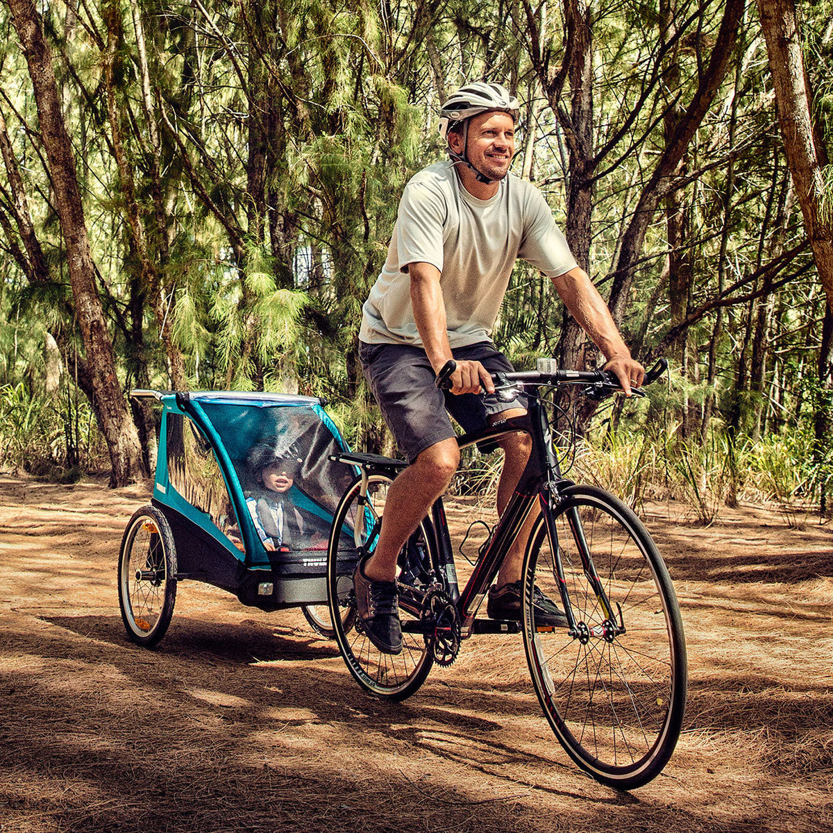 Thule Fahrradanhänger Coaster XT 2 Blue inkl. Strollerrad