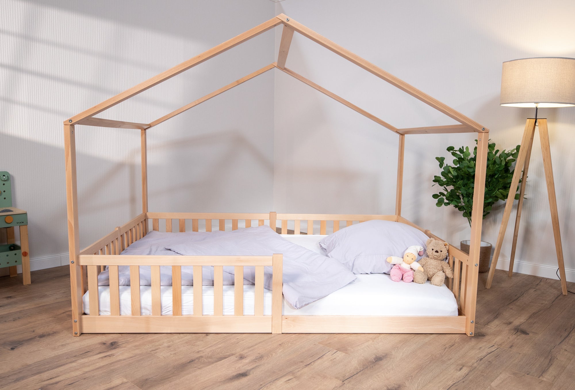 tiSsi Bodenbett / Hausbett Enno 120x200 cm *PROMO* Baldachin und Organizer gratis dazu