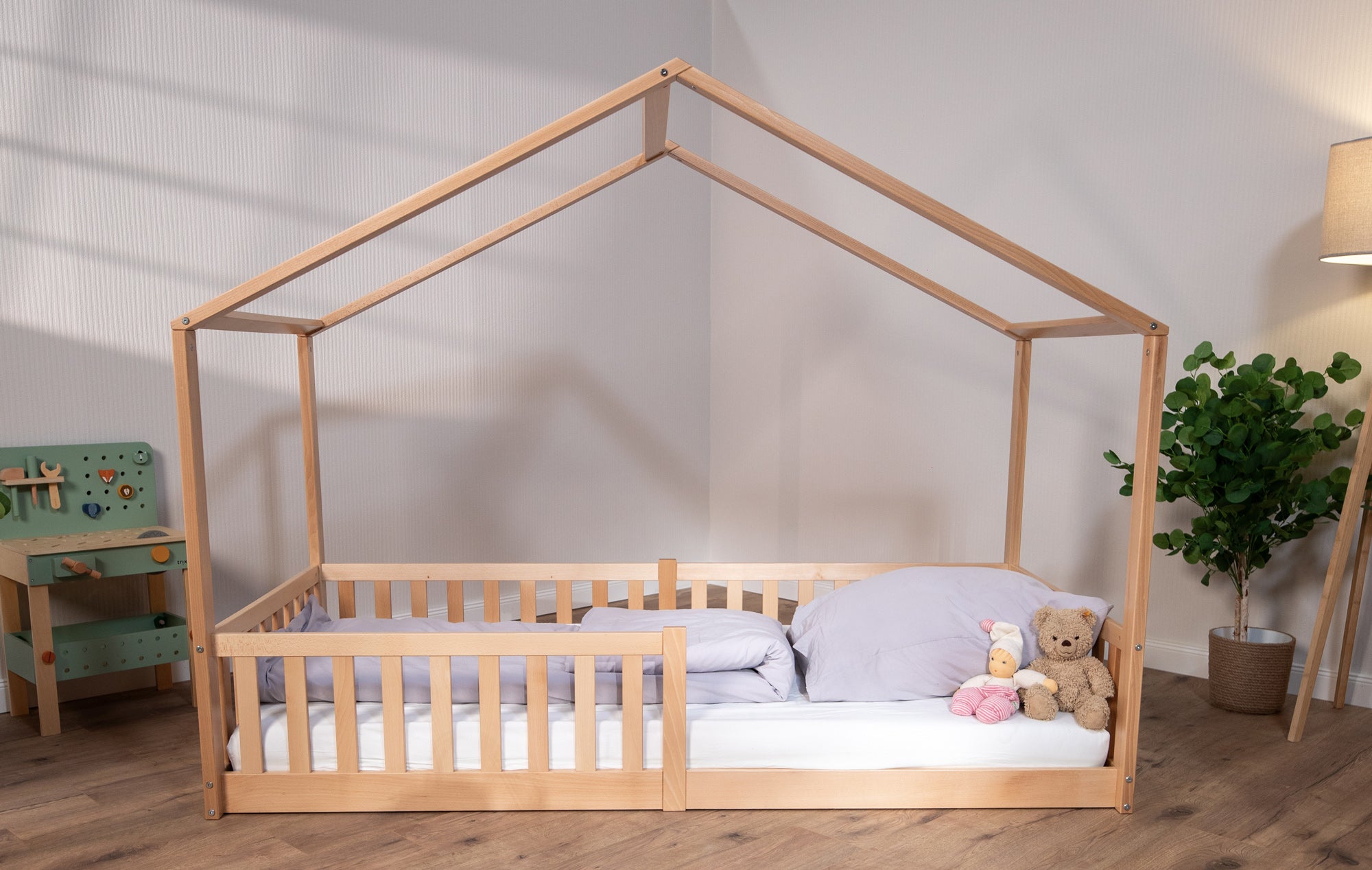 tiSsi Bodenbett / Hausbett Enno 90x200 cm *PROMO* Baldachin und Organizer gratis dazu