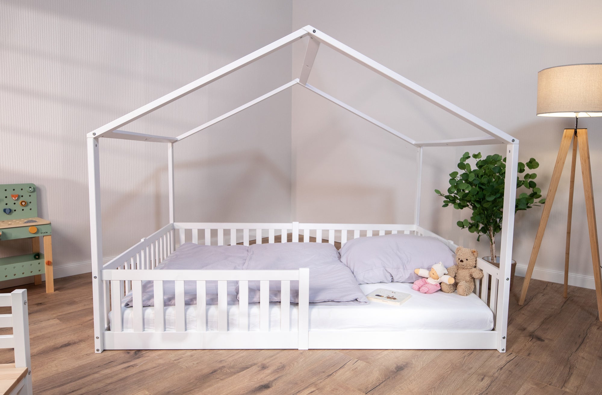 tiSsi Bodenbett / Hausbett Enno 140x200 cm *PROMO* Baldachin und Organizer gratis dazu