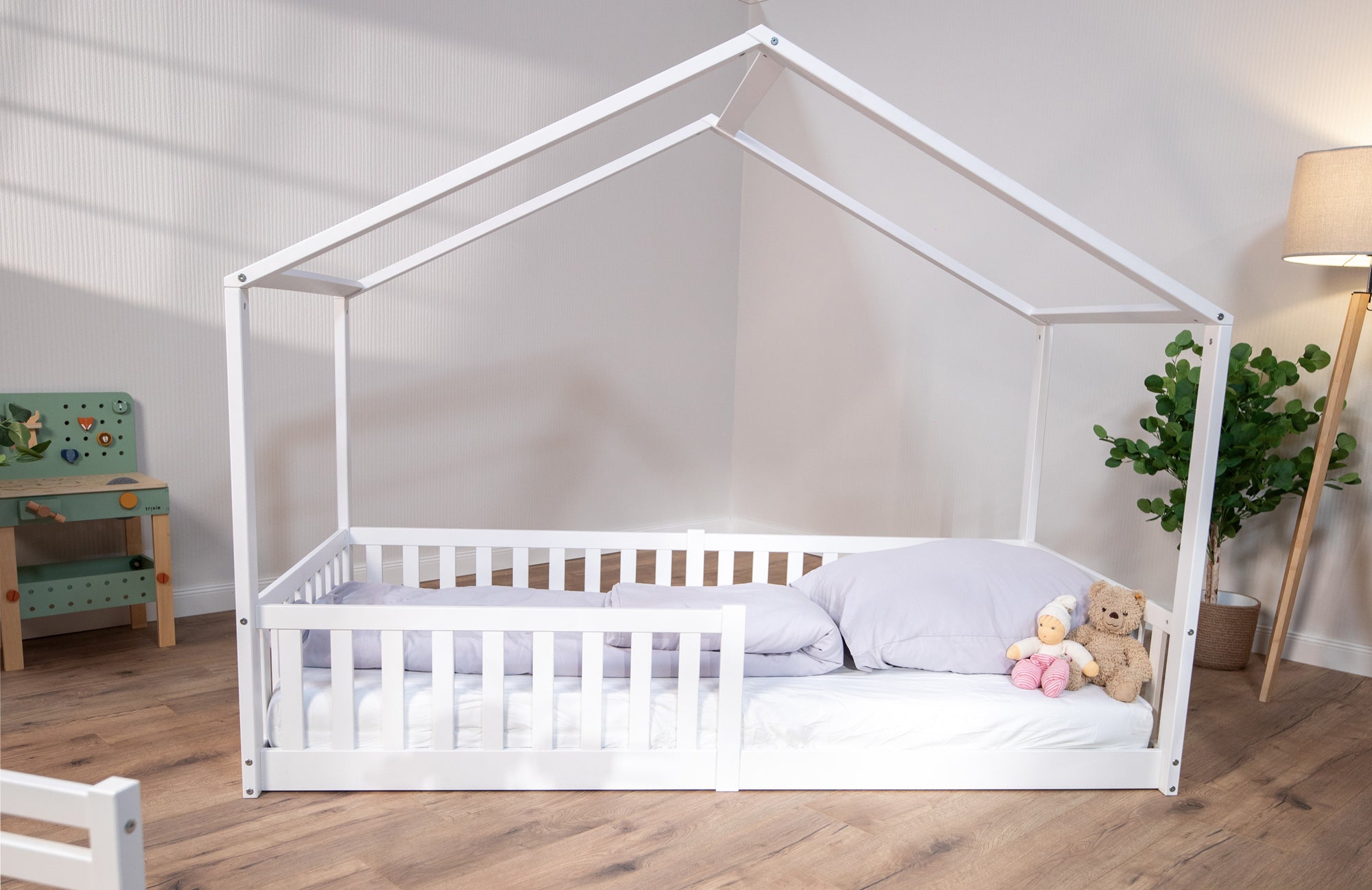 tiSsi Bodenbett / Hausbett Enno 90x200 cm *PROMO* Baldachin und Organizer gratis dazu