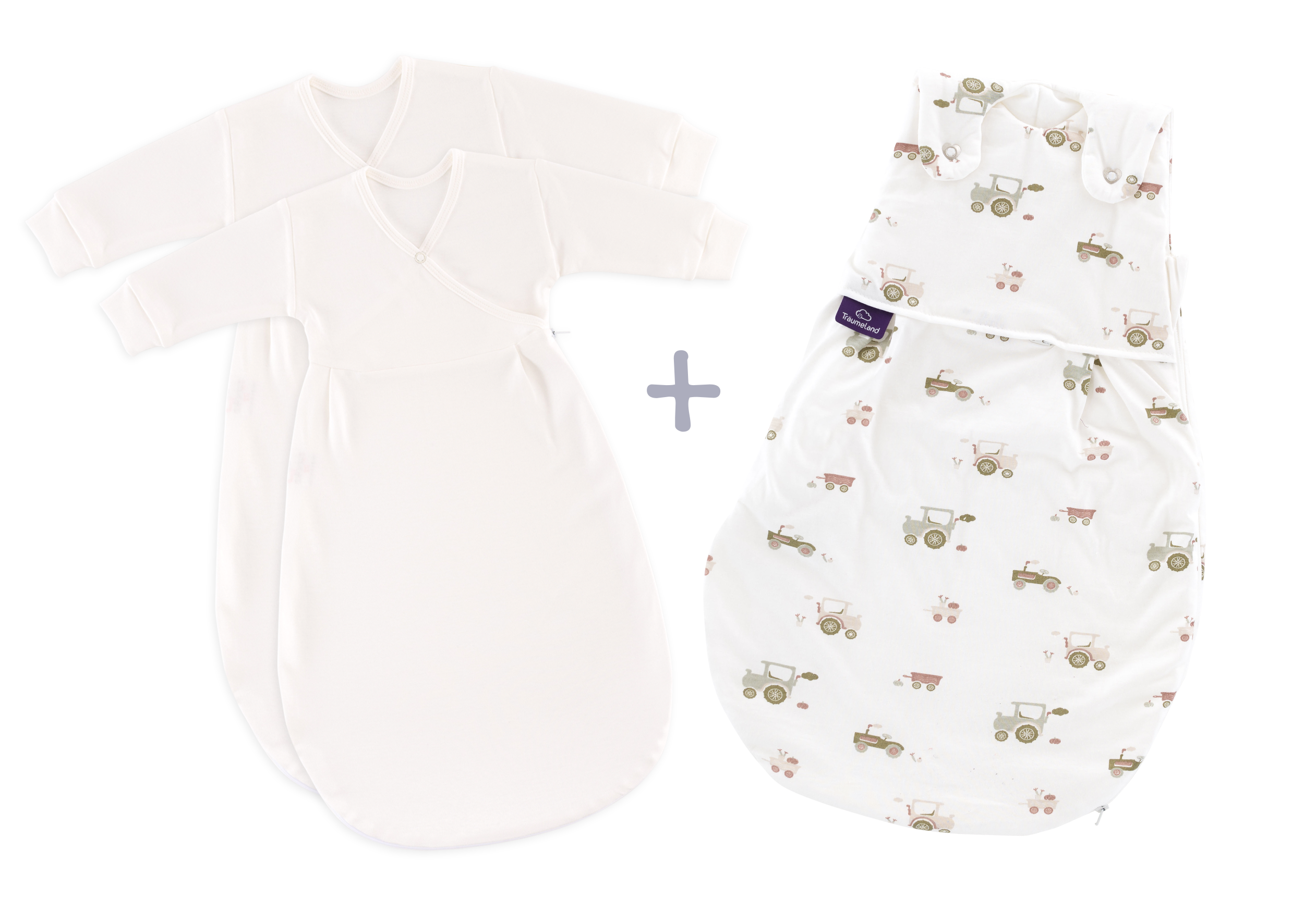 Träumeland Ganzjahresschlafsack LIEBMICH 3tlg. Set Little Farm grün