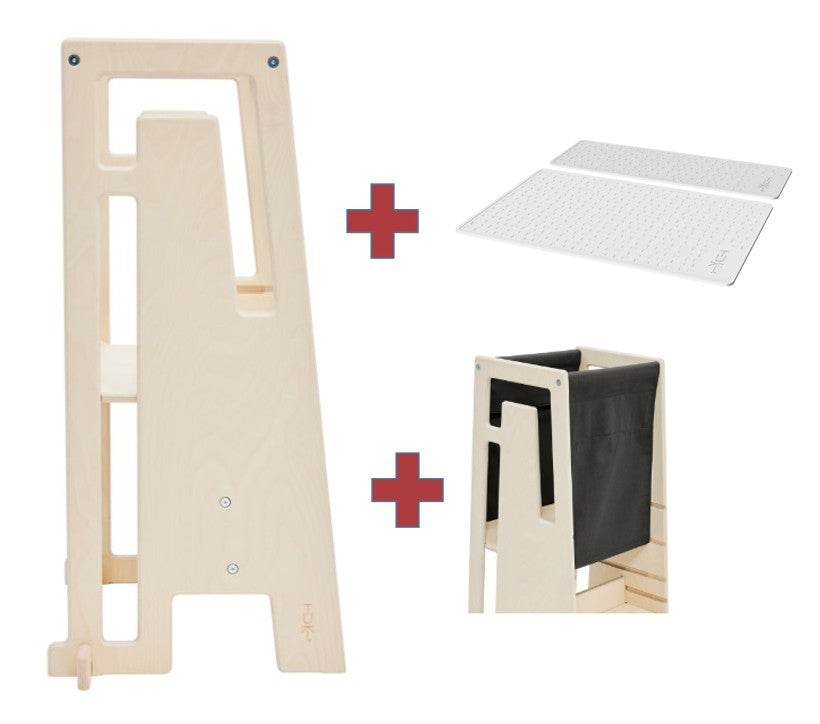 Tuki Lernturm Arctic Birch mit Entdeckertuch mit Anti Rutschmatten Set *PROMO*