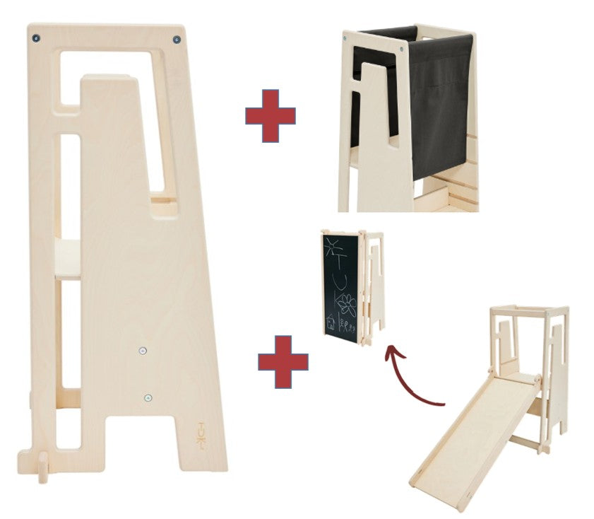 Tuki Lernturm Arctic Birch mit Entdeckertuch und Rutsche mit Maltafel *PROMO*
