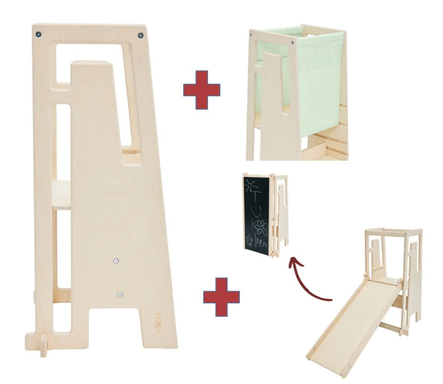 Tuki Lernturm Arctic Birch mit Entdeckertuch und Rutsche mit Maltafel *PROMO*