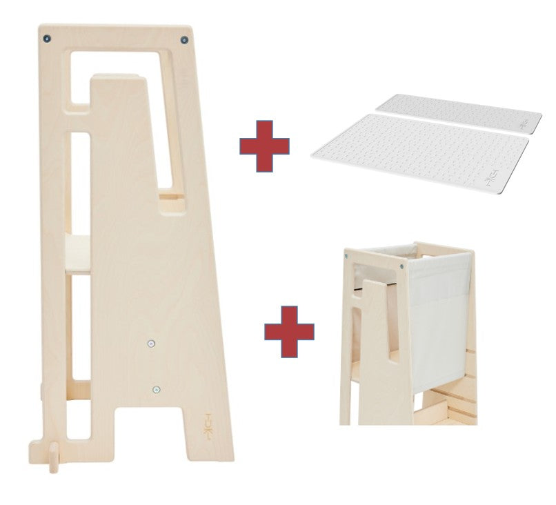 Tuki Lernturm Arctic Birch mit Entdeckertuch mit Anti Rutschmatten Set *PROMO*