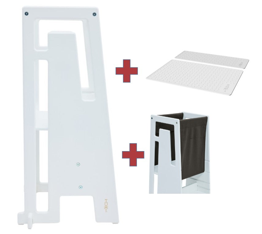 Tuki Lernturm white mit Entdeckertuch mit Anti Rutschmatten Set *PROMO*