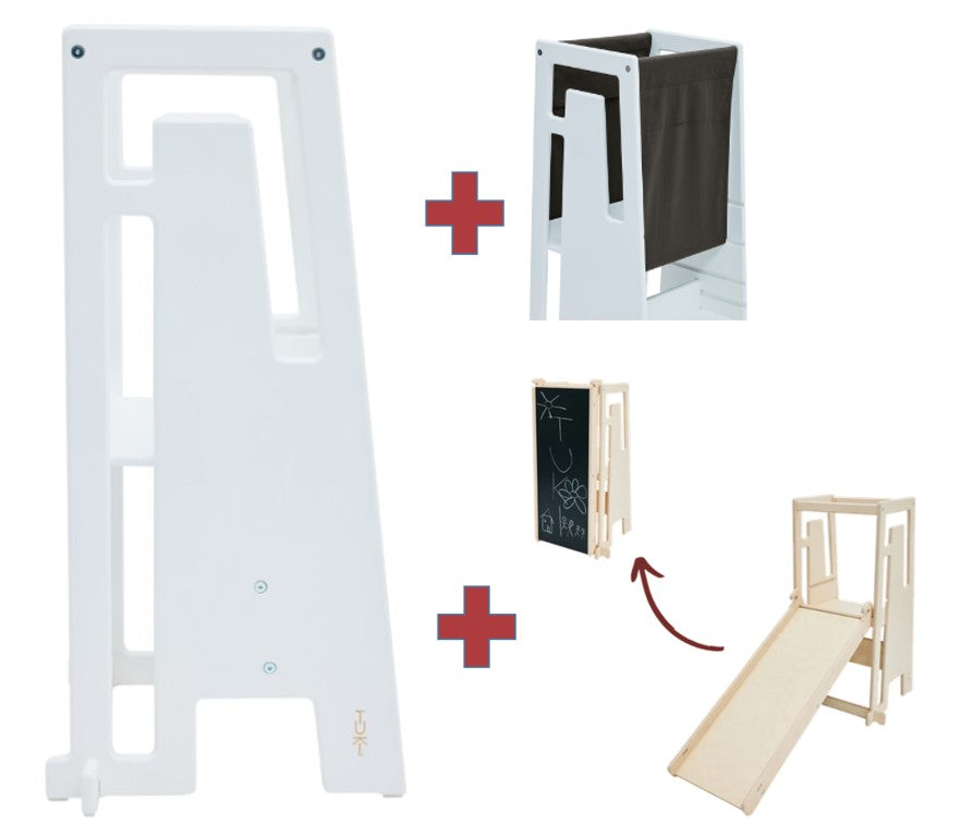 Tuki Lernturm white mit Entdeckertuch und Rutsche mit Maltafel *PROMO*