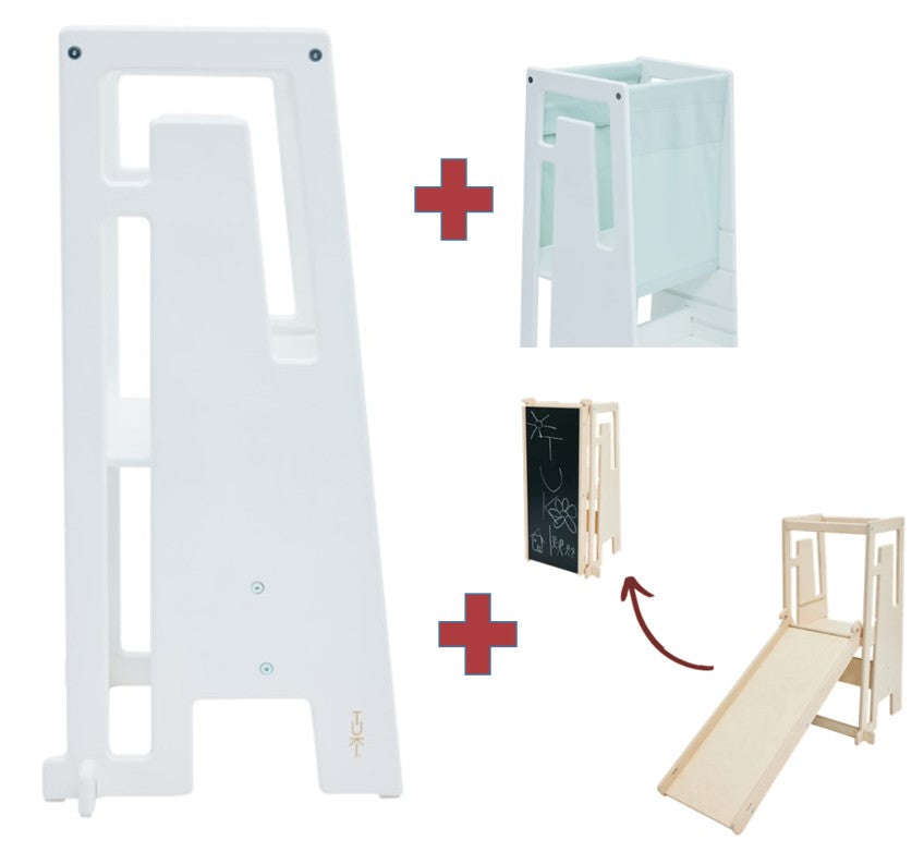 Tuki Lernturm white mit Entdeckertuch und Rutsche mit Maltafel *PROMO*