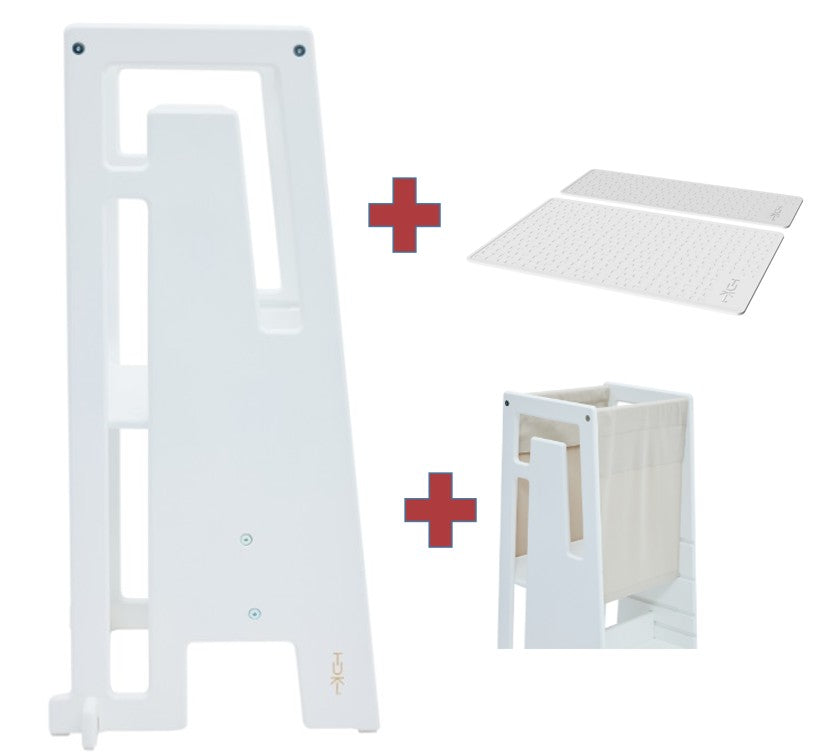 Tuki Lernturm white mit Entdeckertuch mit Anti Rutschmatten Set *PROMO*
