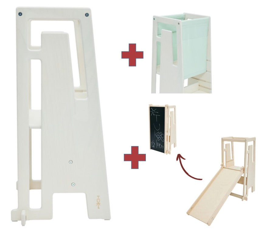 Tuki Lernturm whitewash mit Entdeckertuch und Rutsche mit Maltafel *PROMO*
