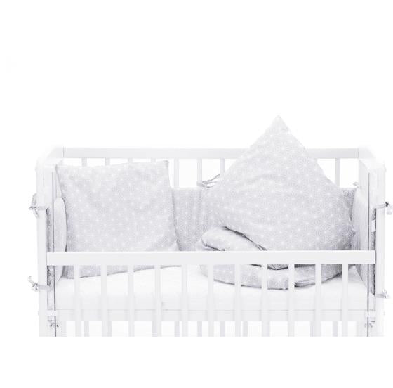 Fillikid Beistellbett Nino 90 x 45 cm mit Bettset Cube Grey