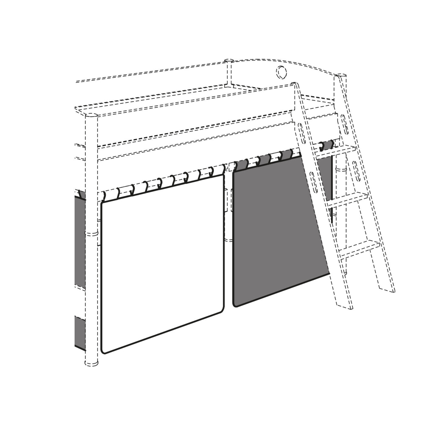PAIDI Vorhangs-Set UNI Höhe 155 cm